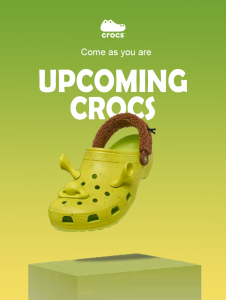 Fausse publicité pour la marque Crocs inspiré d'une campagne Nike avec logo et slogan, accord de la charte graphique et éditoriale monteur vidéo community manager
